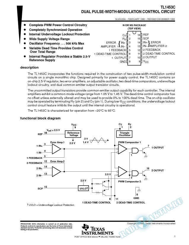 Dual Pulse-Width-Modulation Control Circuit (Rev. A)