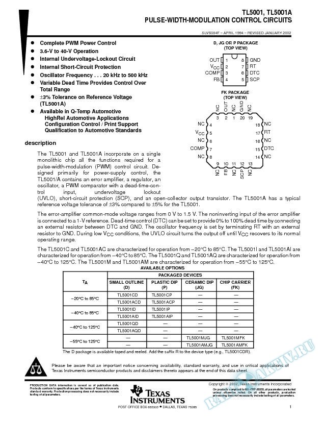 Pulse-Width-Modulation Control Circuits (Rev. F)