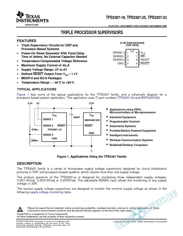 Triple Processor Supervisors (Rev. C)