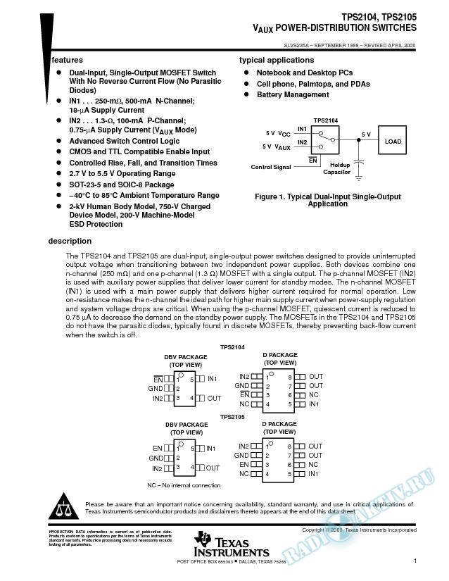 Power-Distribution Switches (Rev. A)