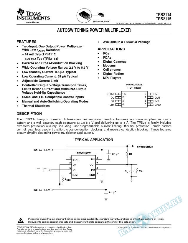Autoswitching Power Mux (Rev. A)