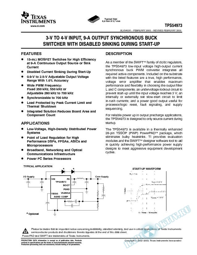 3-V to 4-V Input 9-A Output Synchronous Buck Switcher (Rev. A)