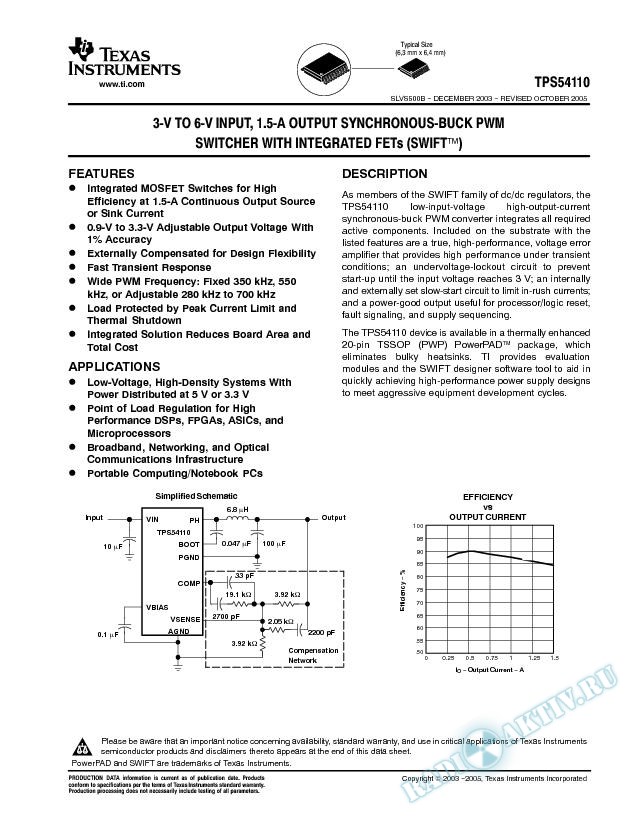 3-V to 6-V Input, 1.5-A Output Synchronous-Buck PWM Switcher (Rev. B)
