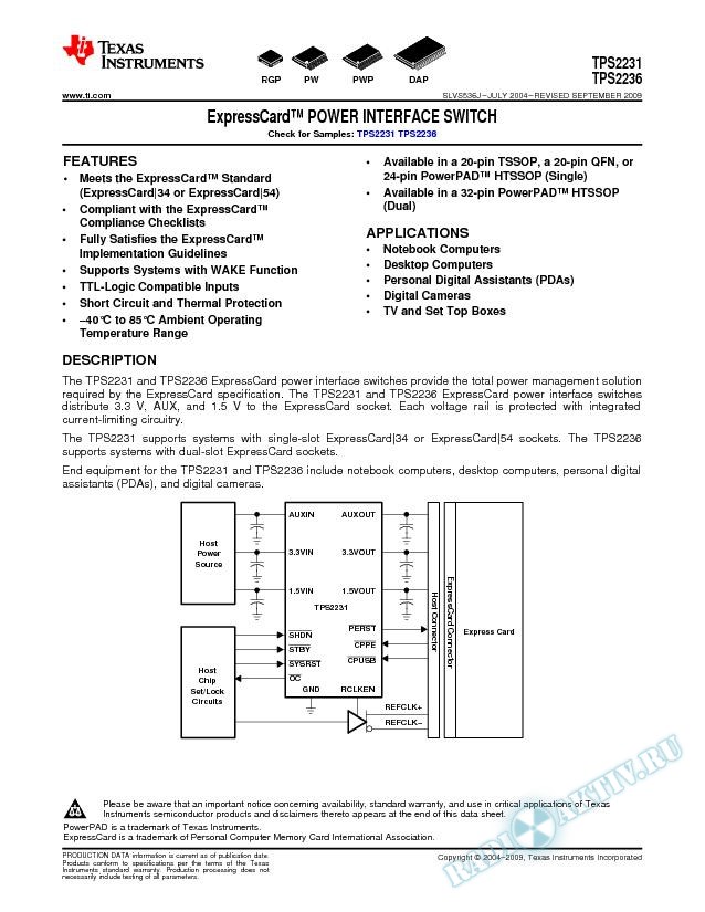 ExpressCard Power-Interface Switch (Rev. J)