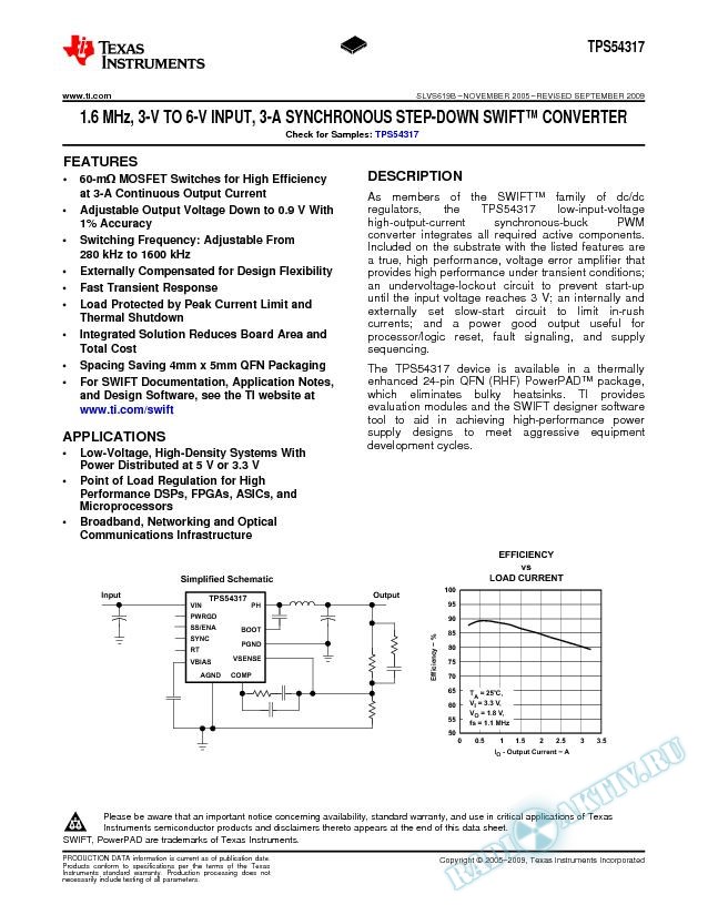 1.6MHz 3-V to 6-V Input 3-A Synchronous Step-Down Swift(TM) Converter (Rev. B)
