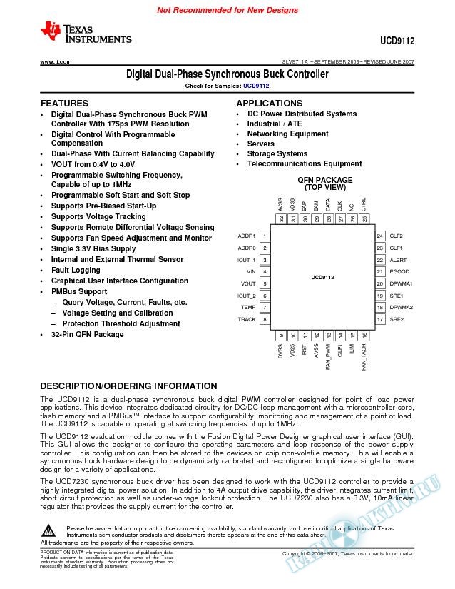 Digital Dual-Phase Synchronous Buck Controller (Rev. A)