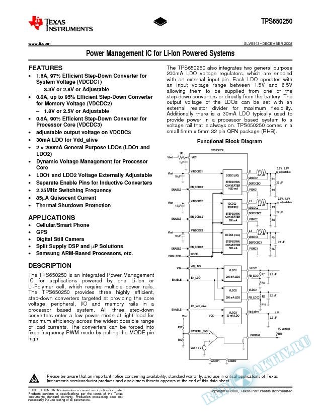 Power Management IC for Li-Ion Powered Systems
