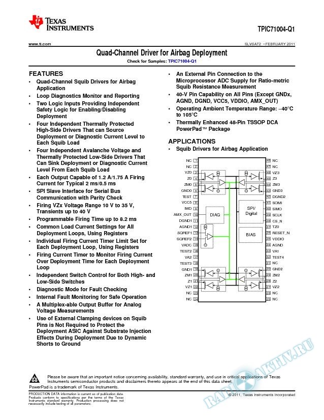 Quad-Channel Driver for Airbag Deployment