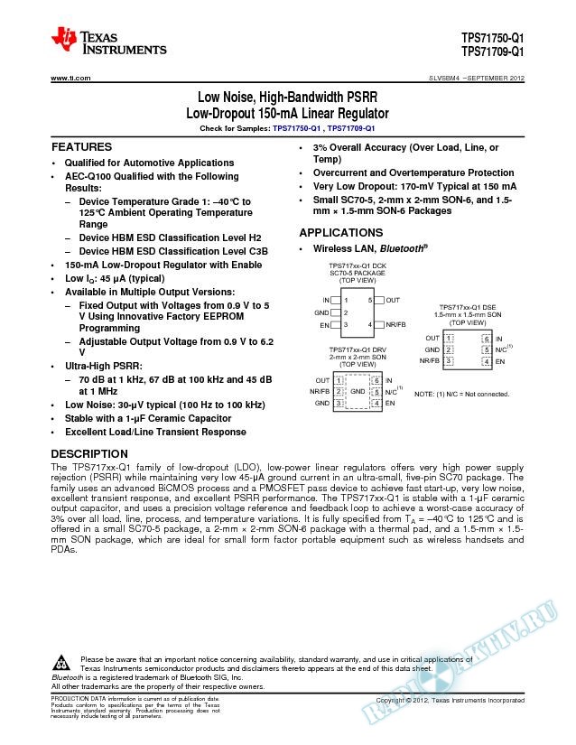 Low Noise, High-Bandwidth PSRR 150mA LDO