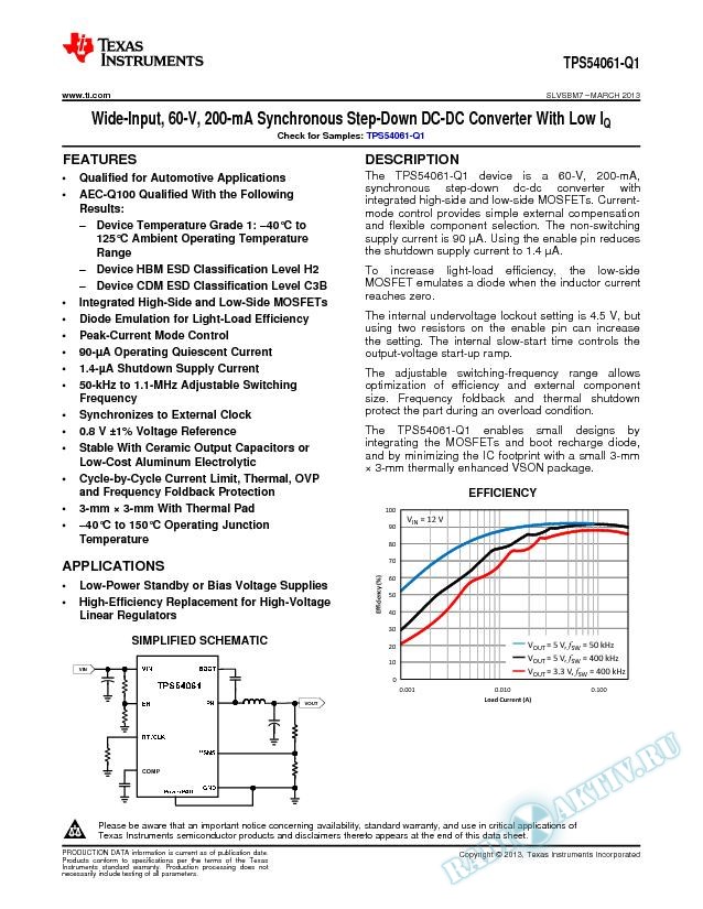 Wide Input 60V, 200mA Synchronous Step-Down DC-DC Converter with Low IQ
