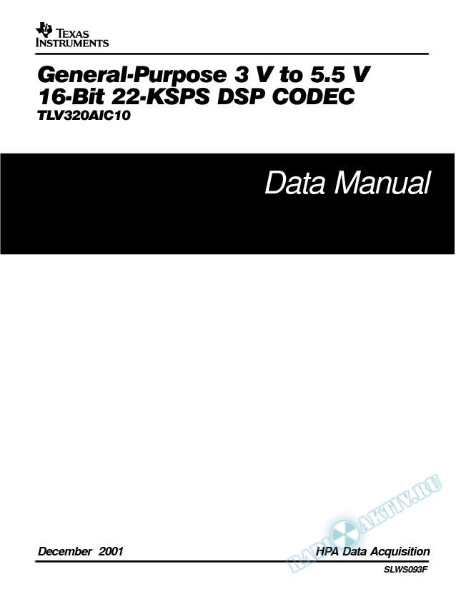 General-Purpose  3 V to 5.5 V 16-Bit 22-KSPS DSP Codec (Rev. F)