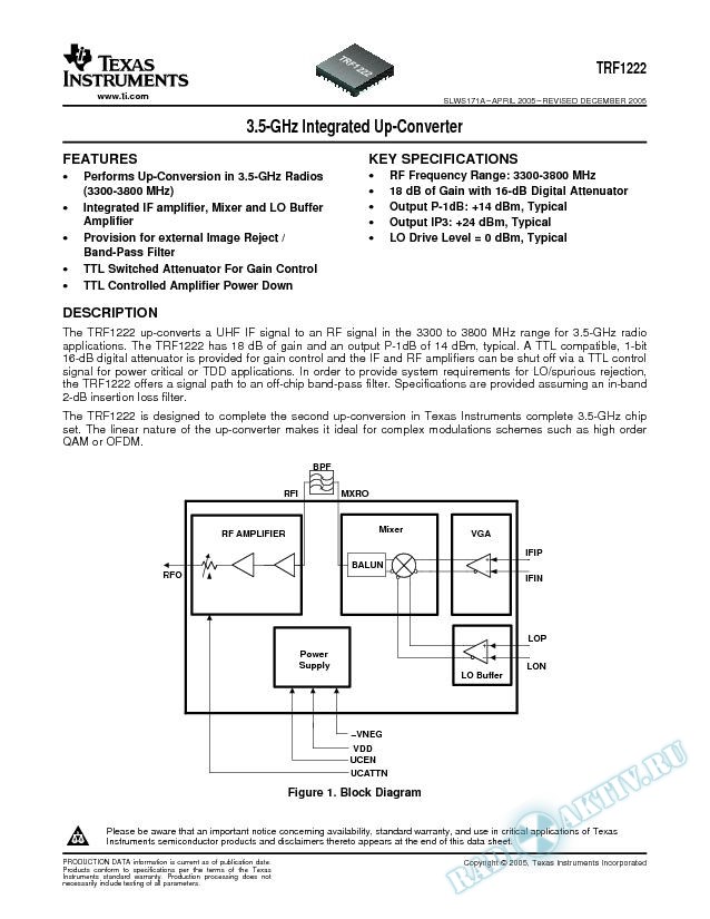 3.5-GHz Integrated Up-Converter (Rev. A)
