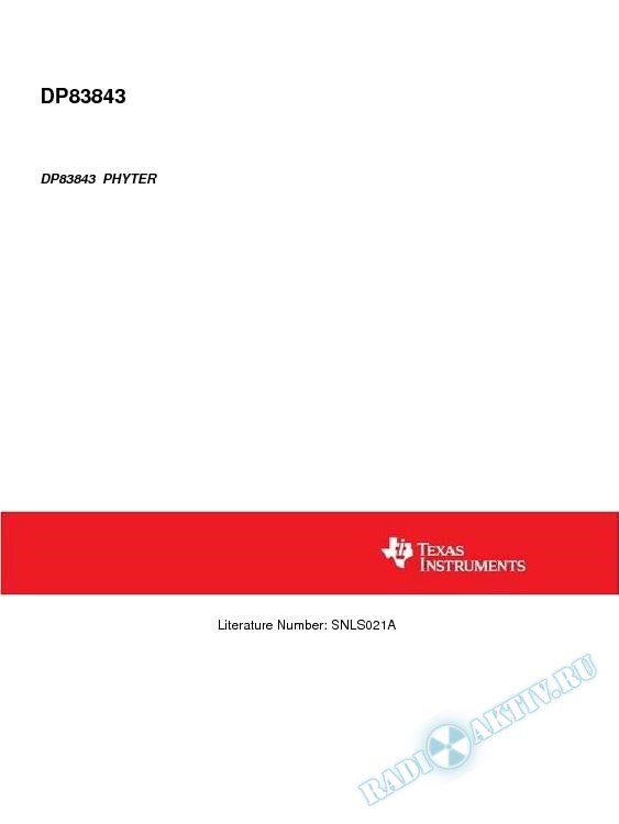 DP83843  PHYTER (Rev. A)