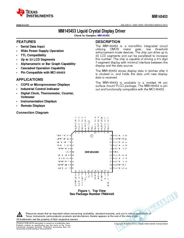 MM145453 Liquid Crystal Display Driver (Rev. C)