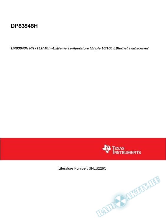 PHYTER Mini-Extreme Temp Sngle 10/100 Ethernet Transceivr (Rev. C)