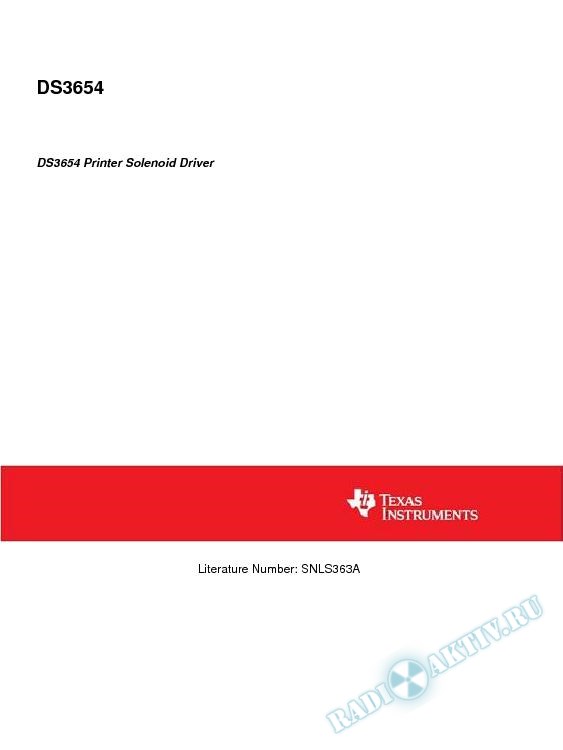 DS3654 Printer Solenoid Driver (Rev. A)