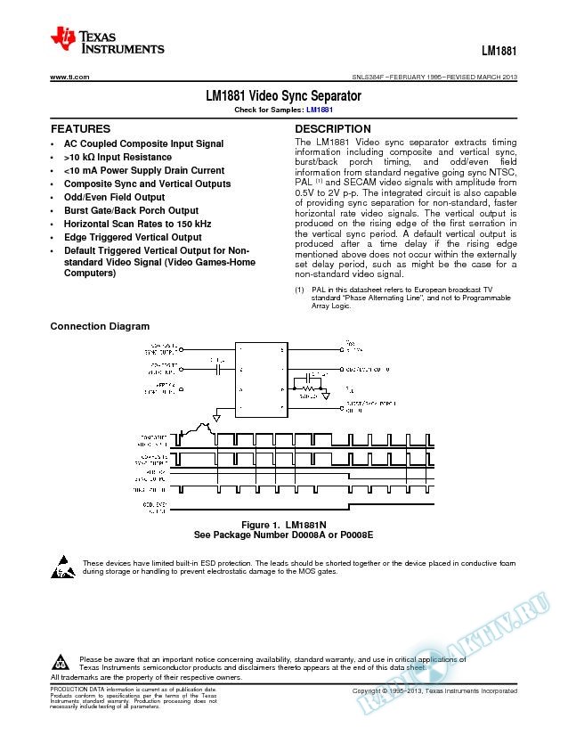 LM1881 Video Sync Separator (Rev. F)