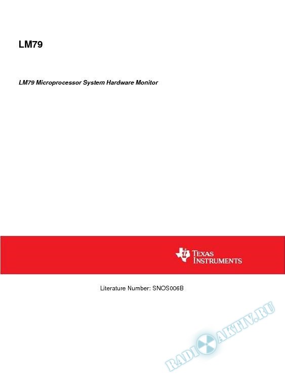 LM79 Microprocessor System Hardware Monitor (Rev. B)