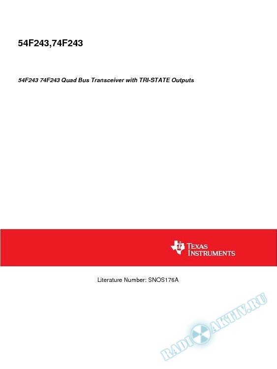 54F243 74F243 Quad Bus Transceiver with TRI-STATE Outputs (Rev. A)