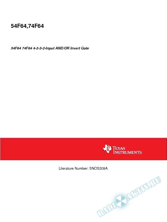 54F64 74F64 4-2-3-2-Input AND/OR Invert Gate (Rev. A)
