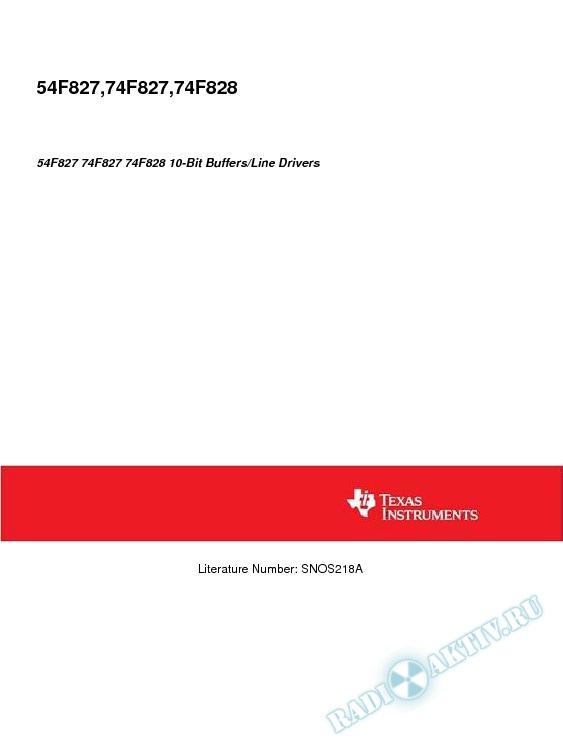 54F827 74F827 74F828 10-Bit Buffers/Line Drivers (Rev. A)