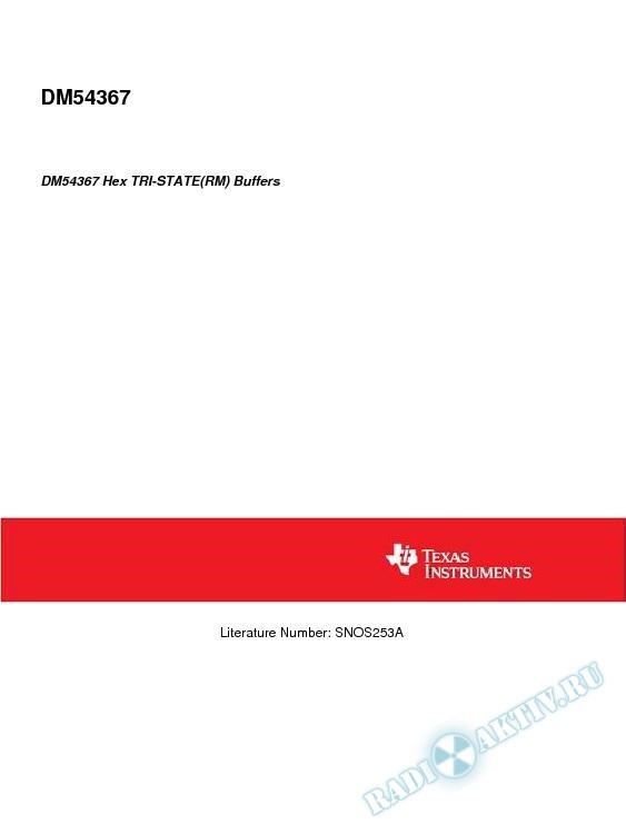 DM54367 Hex TRI-STATE(RM) Buffers (Rev. A)