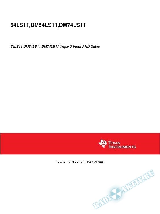 54LS11 DM54LS11 DM74LS11 Triple 3-Input AND Gates (Rev. A)