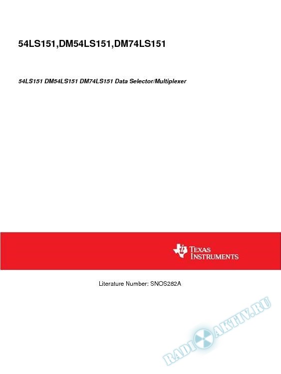 54LS151 DM54LS151 DM74LS151 Data Selector/Multiplexer (Rev. A)