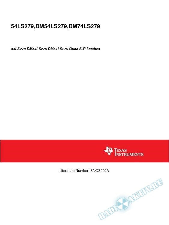 54LS279 DM54LS279 DM54LS279 Quad S-R Latches (Rev. A)