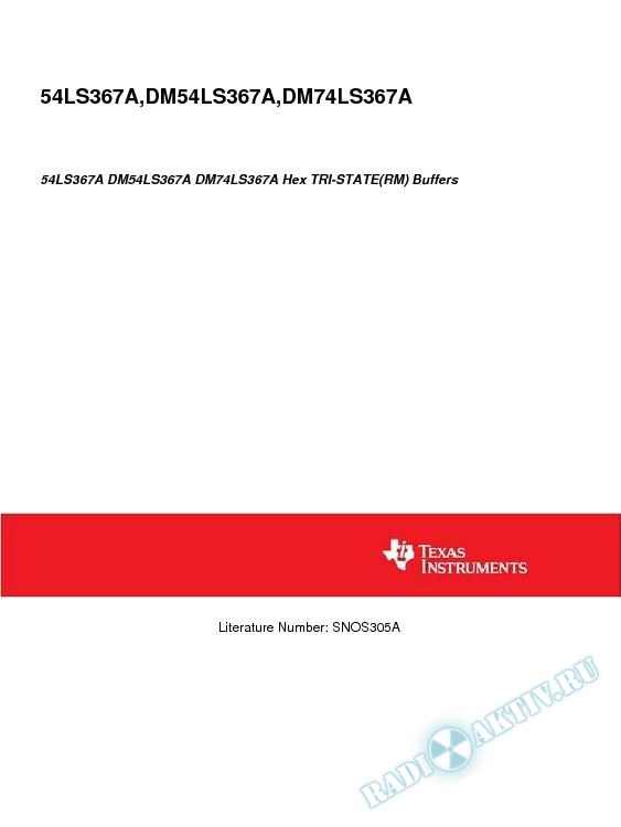 54LS367A DM54LS367A DM74LS367A Hex TRI-STATE(RM) Buffers (Rev. A)