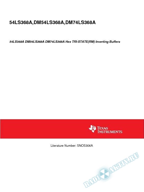 54LS368A DM54LS368A DM74LS368A Hex TRI-STATE(RM) Inverting Buffers (Rev. A)