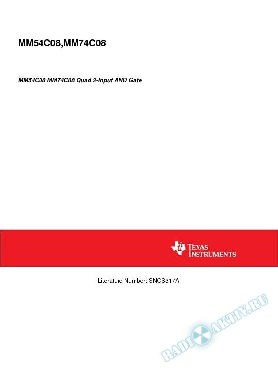 MM54C08 MM74C08 Quad 2-Input AND Gate (Rev. A)