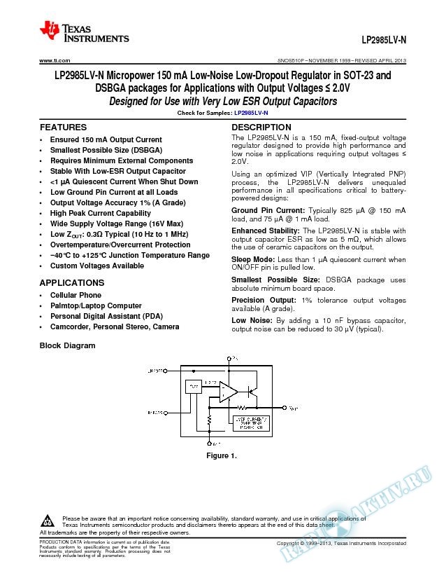 Micropower 150mA Low-Noise Low-Dropout Regulator in SOT-23 (Rev. P)