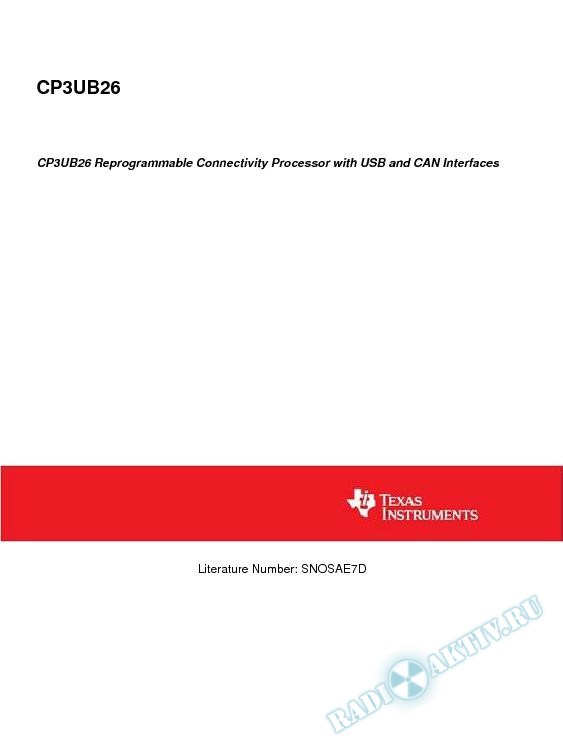 CP3UB26 Reprogrammable Connectivity Processor with USB and CAN Interfaces (Rev. D)