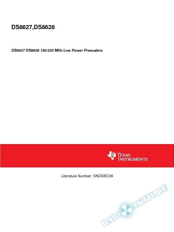 DS8627 DS8628 130/225 MHz Low Power Prescalers (Rev. A)