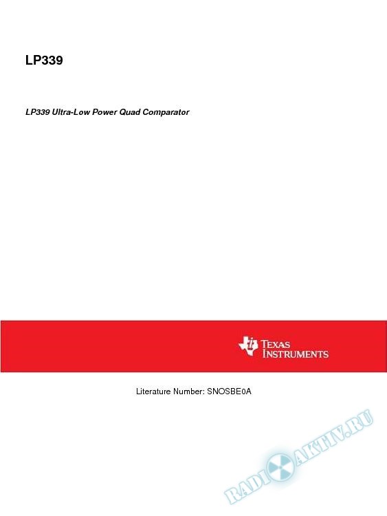 LP339 Ultra-Low Power Quad Comparator (Rev. A)