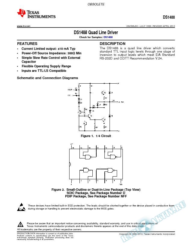 DS1488 Quad Line Driver (Rev. C)