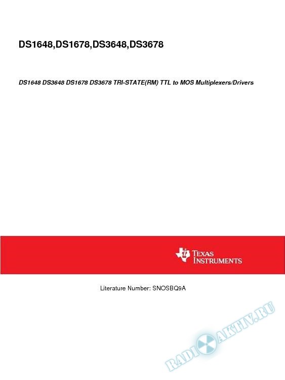 DS1648 DS3648 DS1678 DS3678 TRI-STATE(RM) TTL to MOS Multiplexers/Drivers (Rev. A)