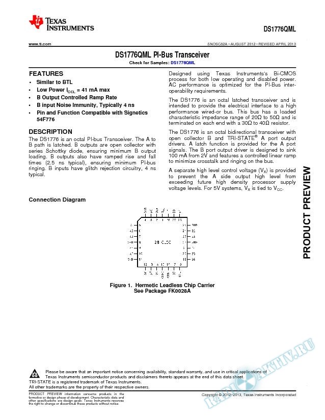 DS1776QML PI-Bus Transceiver (Rev. A)
