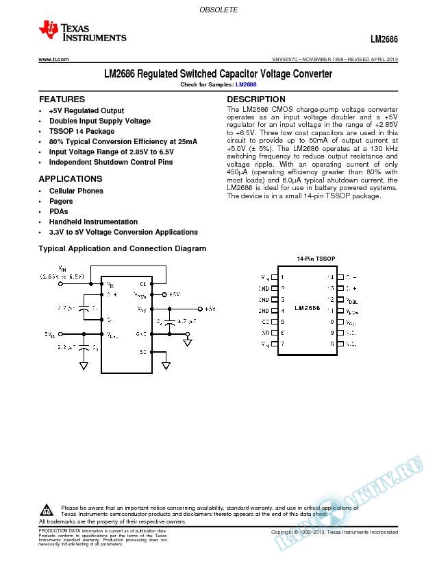 LM2686  Regulated Switched Capacitor Voltage Converter (Rev. C)