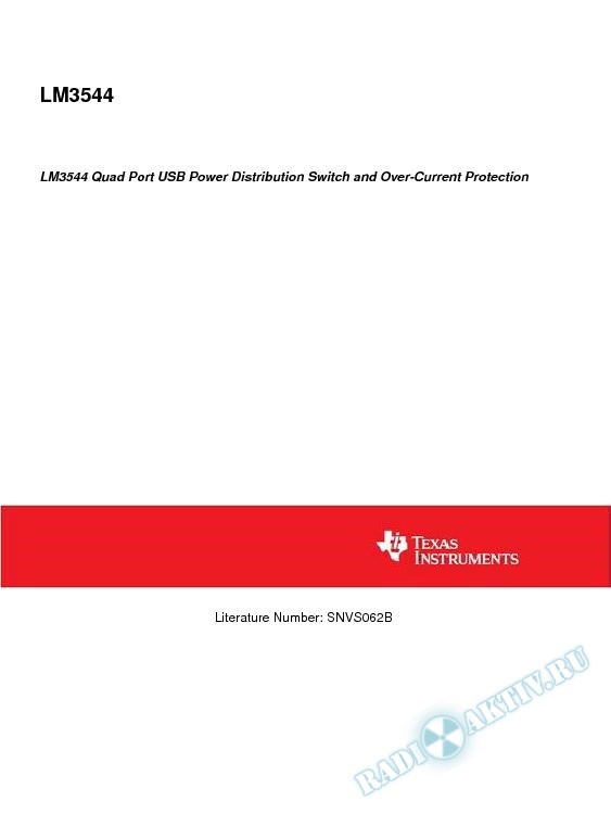 LM3544 Quad Port USB Power Distribution Switch and Over-Current Protection (Rev. B)