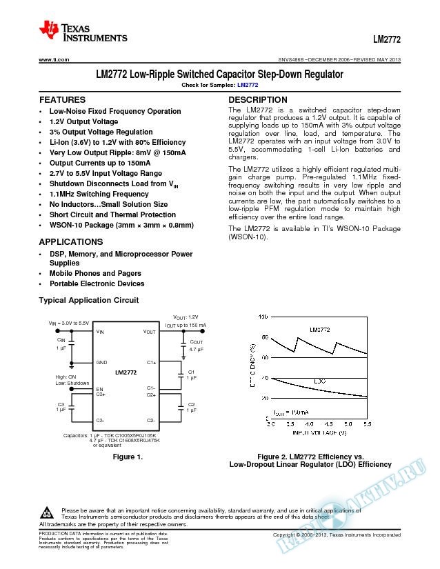 LM2772 Low-Ripple Switched Capacitor Step-Down Regulator (Rev. B)
