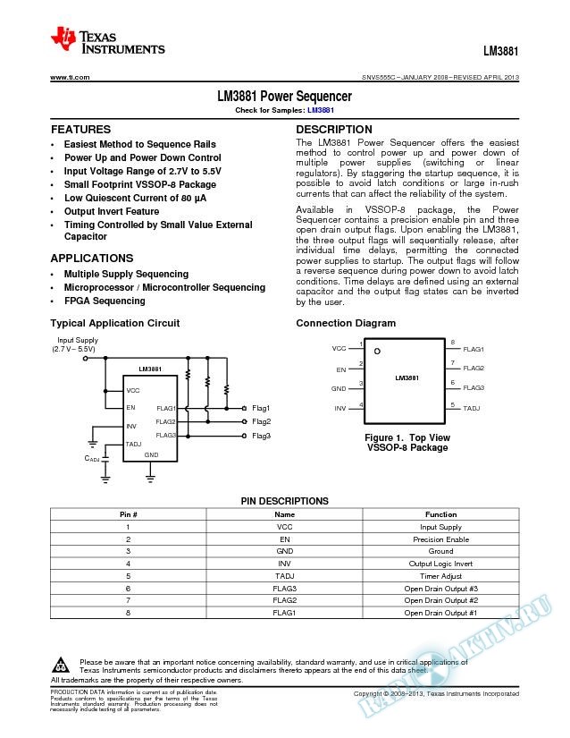 LM3881 Power Sequencer (Rev. C)