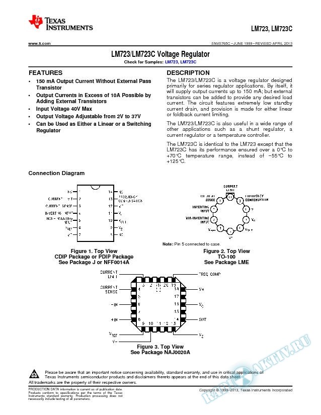 LM723/LM723C Voltage Regulator (Rev. C)