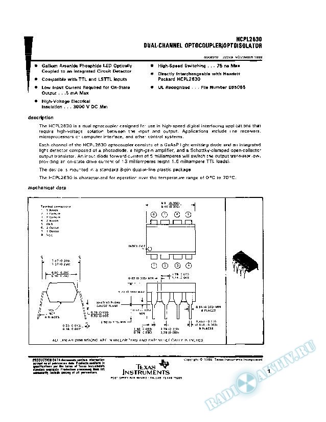 Dual-Channel Optocoupler/Optoisolator