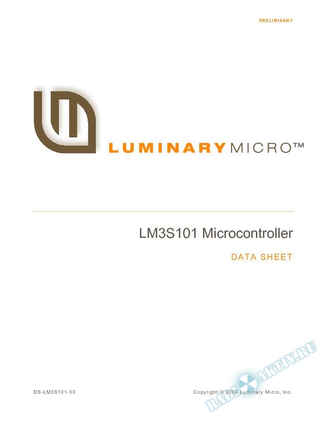 Stellaris LM3S101 Microcontroller Data Sheet (Rev B Devices)