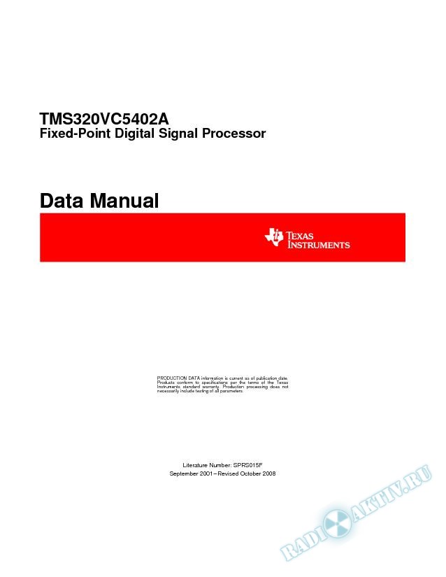 TMS320VC5402A Fixed-Point Digital Signal Processor (Rev. F)
