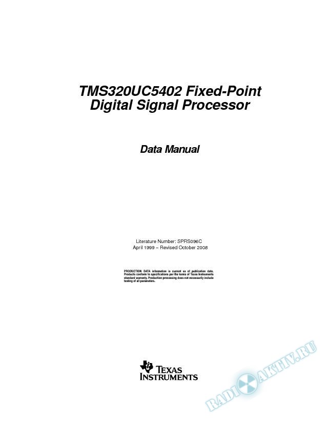 TMS320UC5402 Fixed-Point Digital Signal Processor (Rev. C)