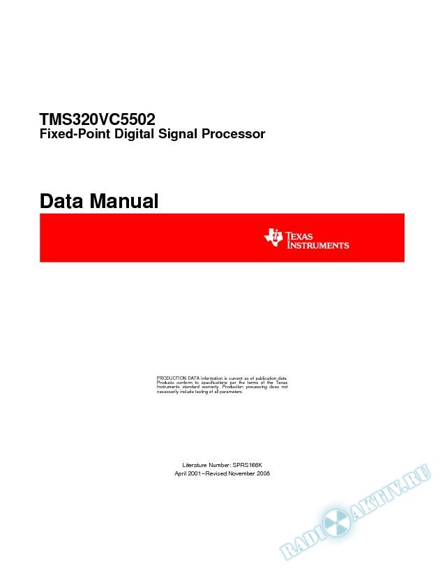 TMS320VC5502 Fixed-Point Digital Signal Processor (Rev. K)