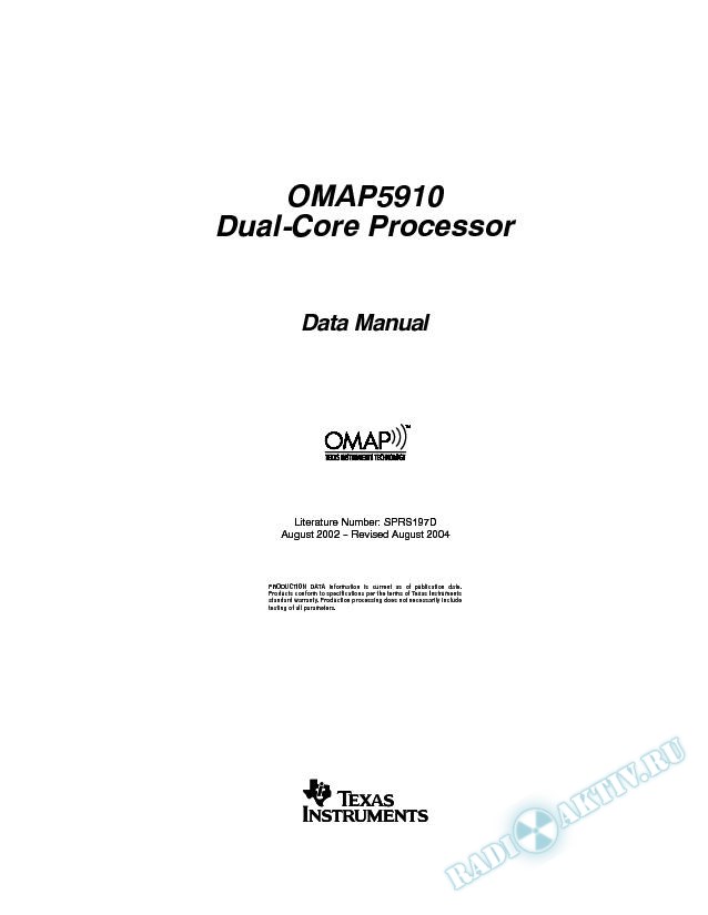 OMAP5910 Dual-Core Processor (Rev. D)